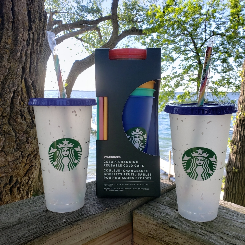 Starbucks 2 Confetti & 5 Count Color Changing Cups